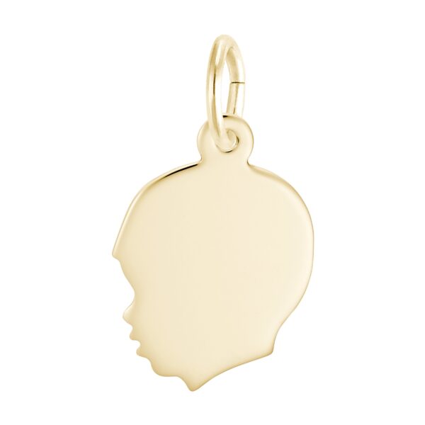 Flat Young Boy's Head Charm