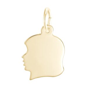 Flat Young Girl's Head Charm