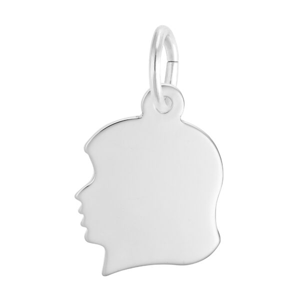 Flat Young Girl's Head Charm
