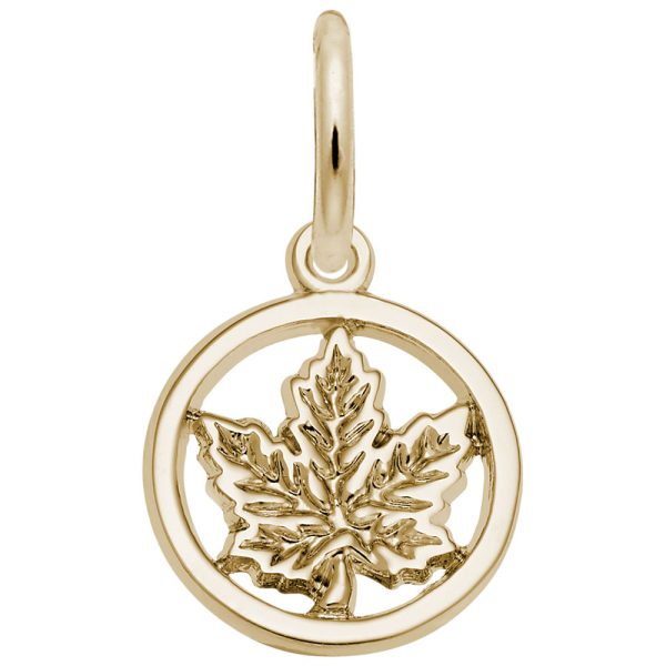 Ringed Maple Leaf Charm