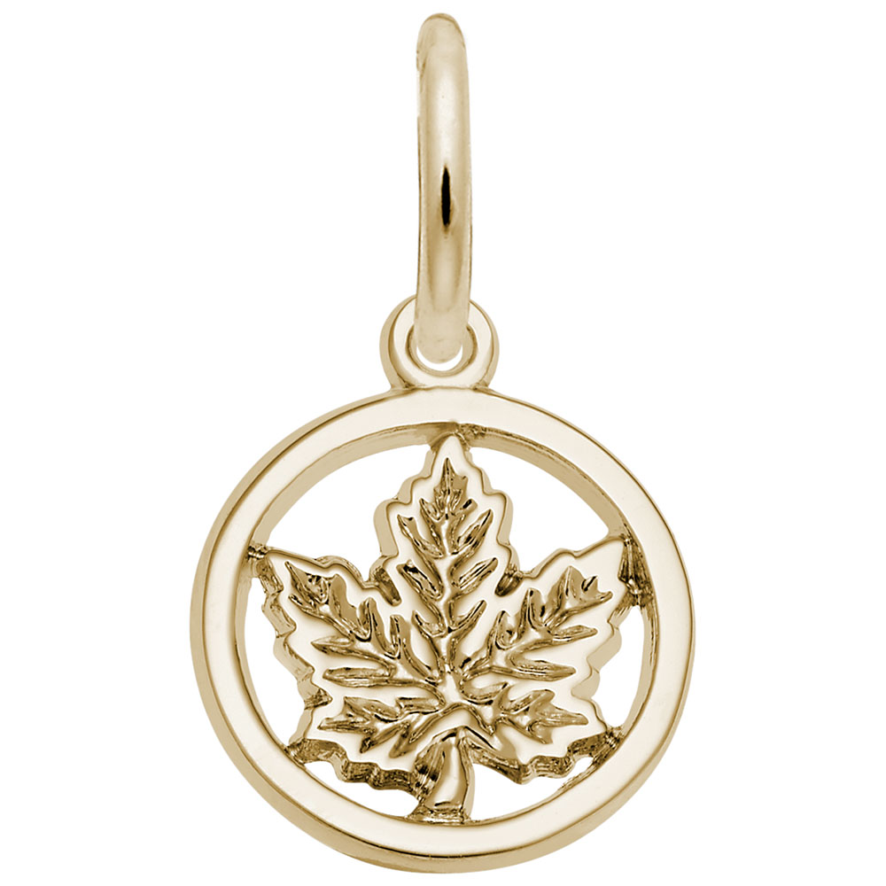 Ringed Maple Leaf Charm