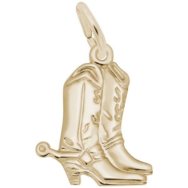 Flat Cowboy Boots with Spurs Charm