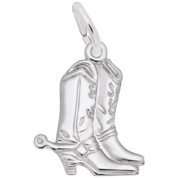 Flat Cowboy Boots with Spurs Charm