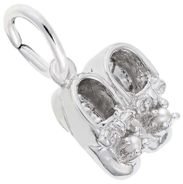 Baby Booties with Pearls Accent Charm
