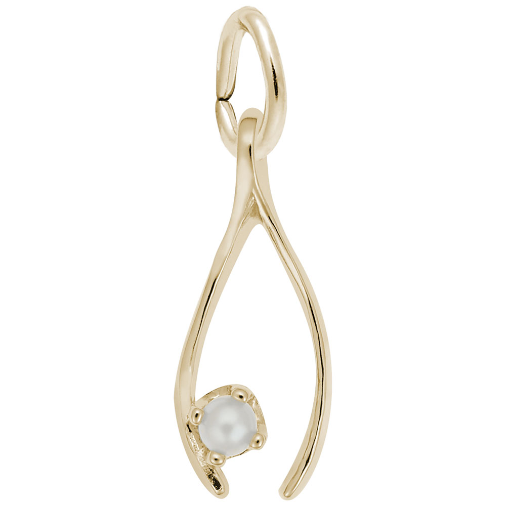 Wishbone with Pearl Charm - Image 1