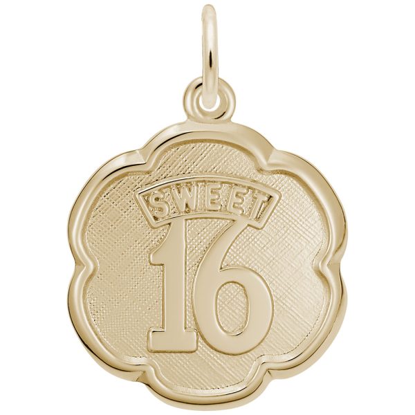 Sweet 16 Scalloped Disc Charm
