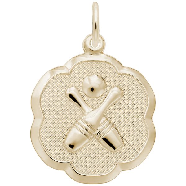Bowling Scalloped Disc Charm