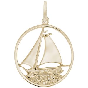 Sailboat in Ring Charm