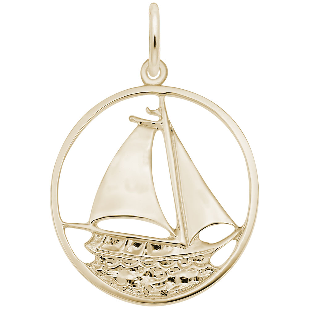 Sailboat in Ring Charm - Image 3