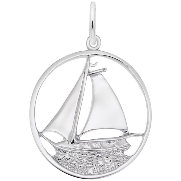 Sailboat in Ring Charm