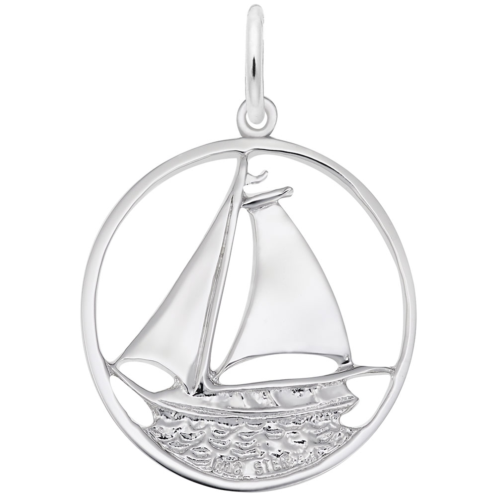 Sailboat in Ring Charm