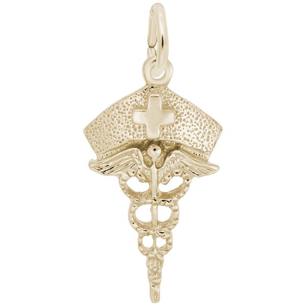 Nurses Hat Caduceus Charm