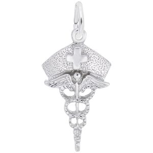 Nurses Hat Caduceus Charm