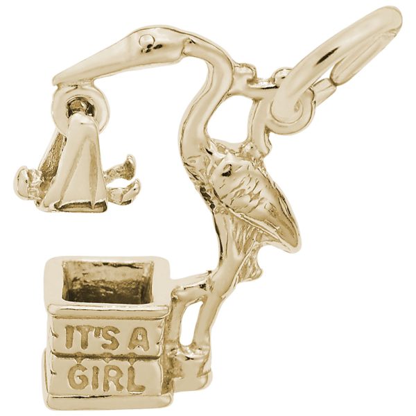 It's a Girl Stork Charm