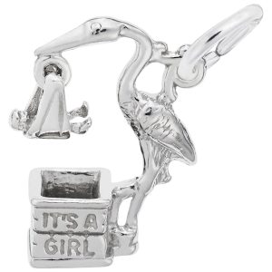 It's a Girl Stork Charm