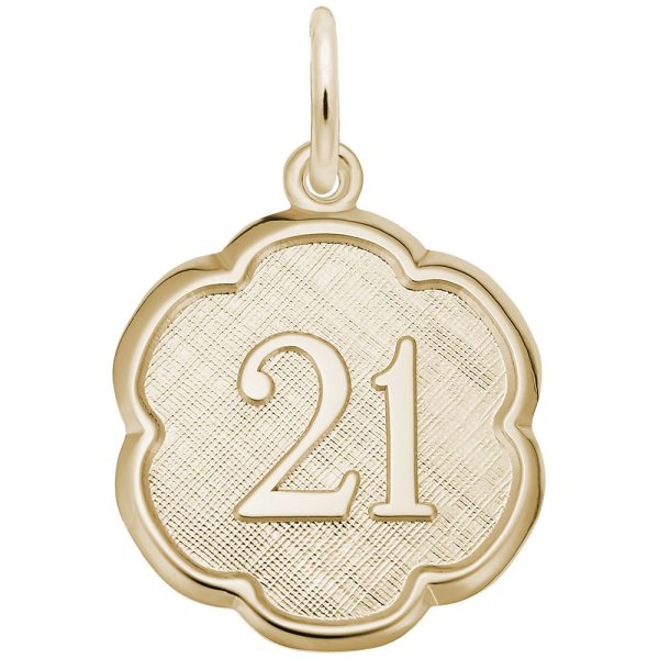 Number Twenty One Scalloped Disc Charm