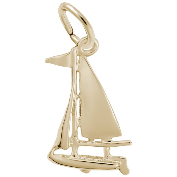 Small Sloop Sailboat Charm