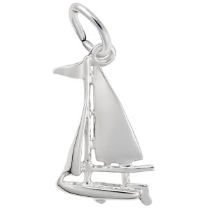 Small Sloop Sailboat Charm