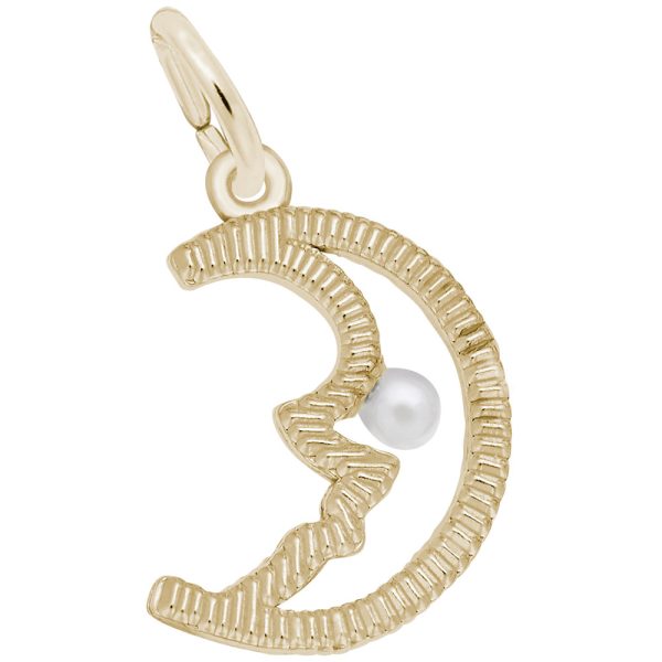 Half Moon with Pearl Charm