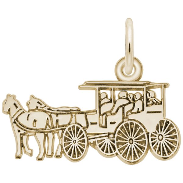 Flat Horse & Carriage Charm