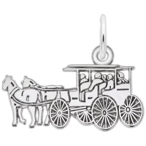 Flat Horse & Carriage Charm