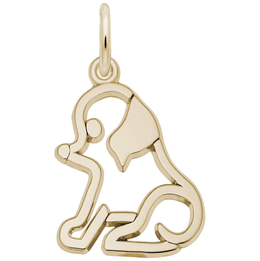 Flat Sitting Dog Charm - Image 1