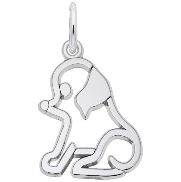 Flat Sitting Dog Charm