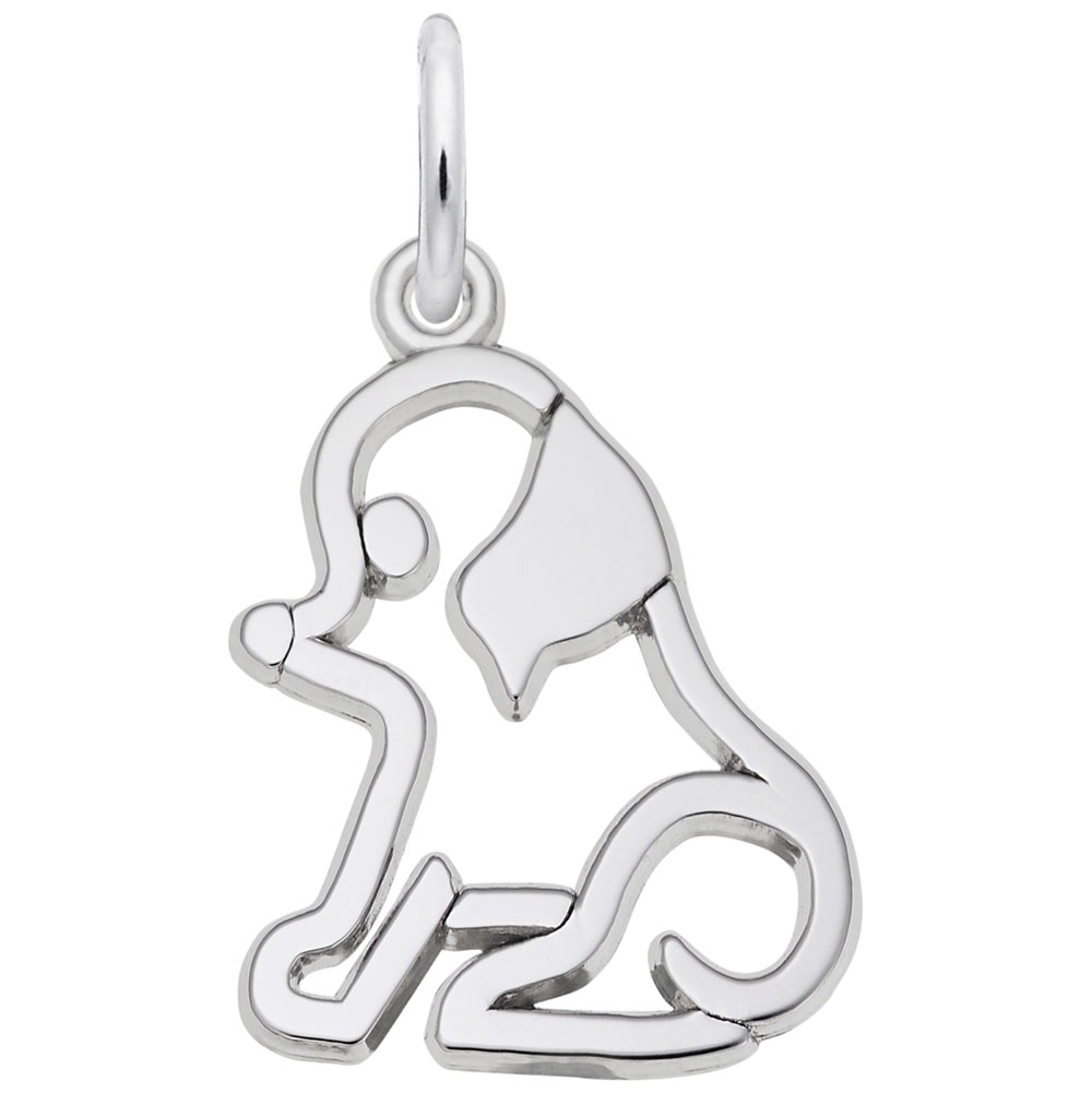 Flat Sitting Dog Charm