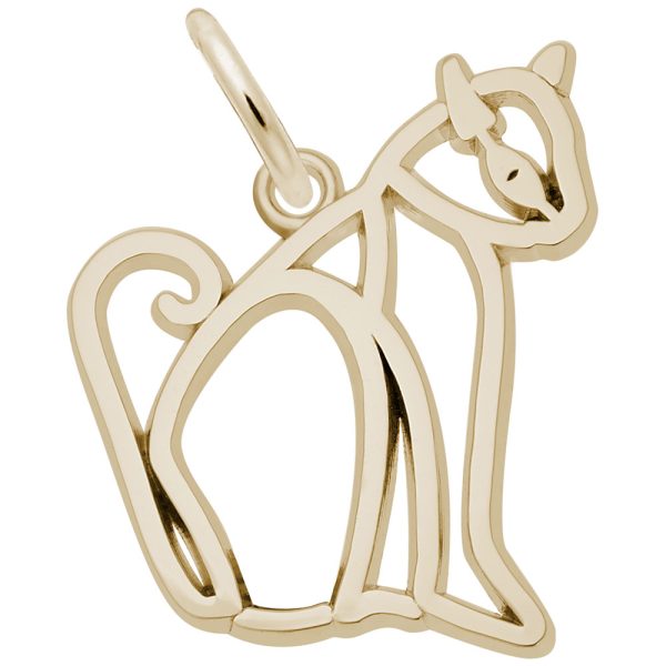 Flat Sitting Cat Charm