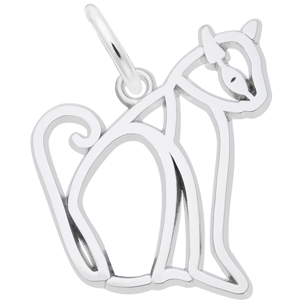 Flat Sitting Cat Charm