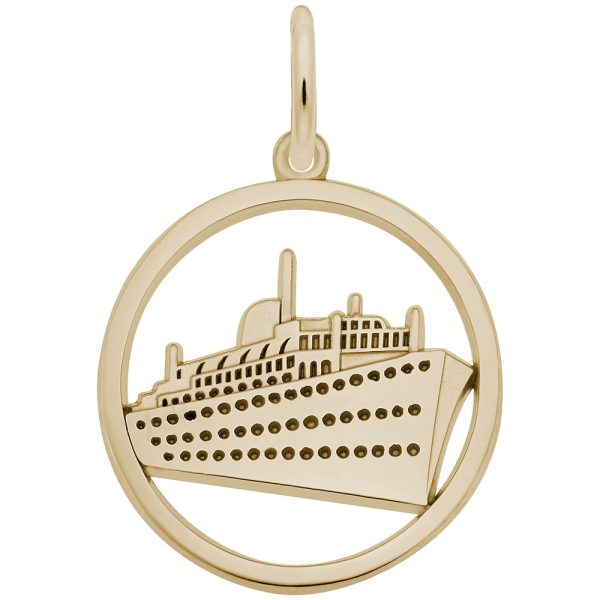 Ringed Cruise Ship Charm