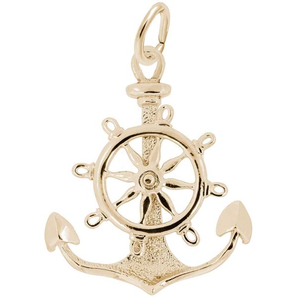 Large Anchor w/ Movable Wheel Charm