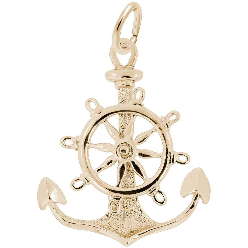 Large Anchor w/ Movable Wheel Charm - Image 1