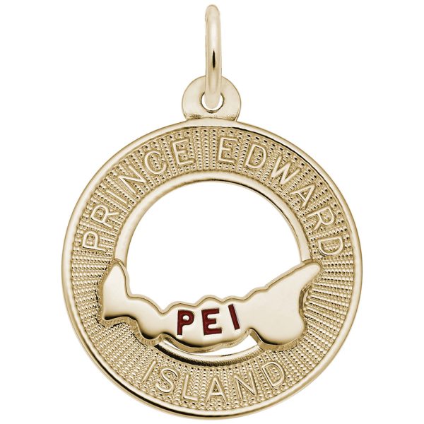 Prince Edward Island Map in Ring Charm
