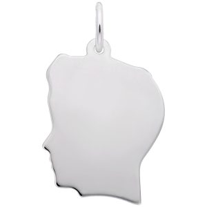Flat Boy's Head Large Charm