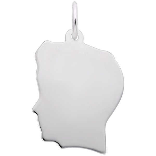 Flat Boy's Head Large Charm