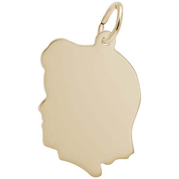Flat Girl's Head Large Charm