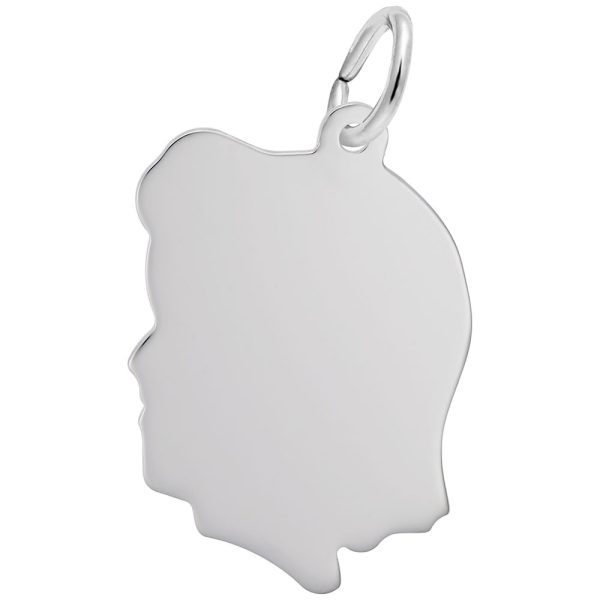 Flat Girl's Head Large Charm