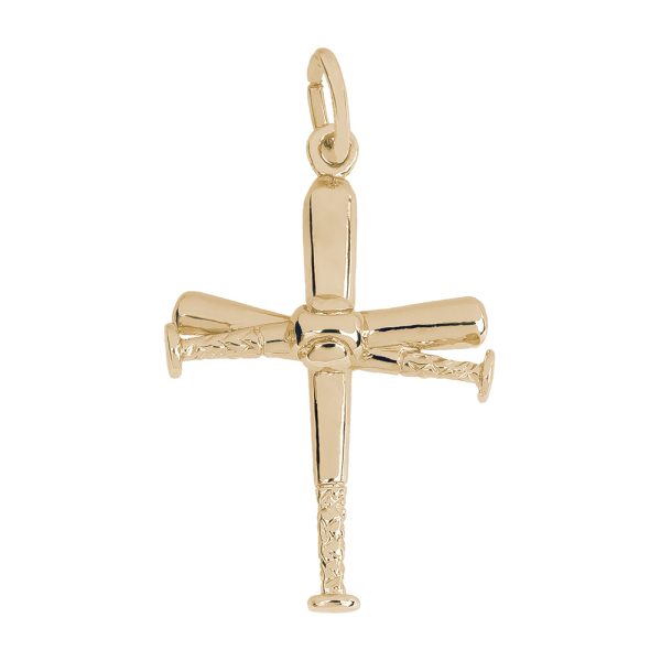 Baseball Bat Cross Charm