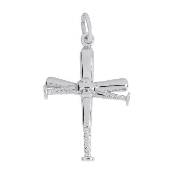 Baseball Bat Cross Charm