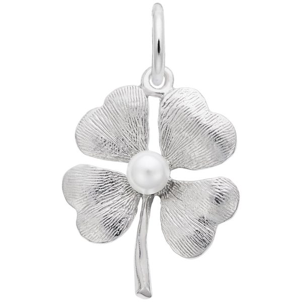 Four Leaf Clover with Pearl Charm