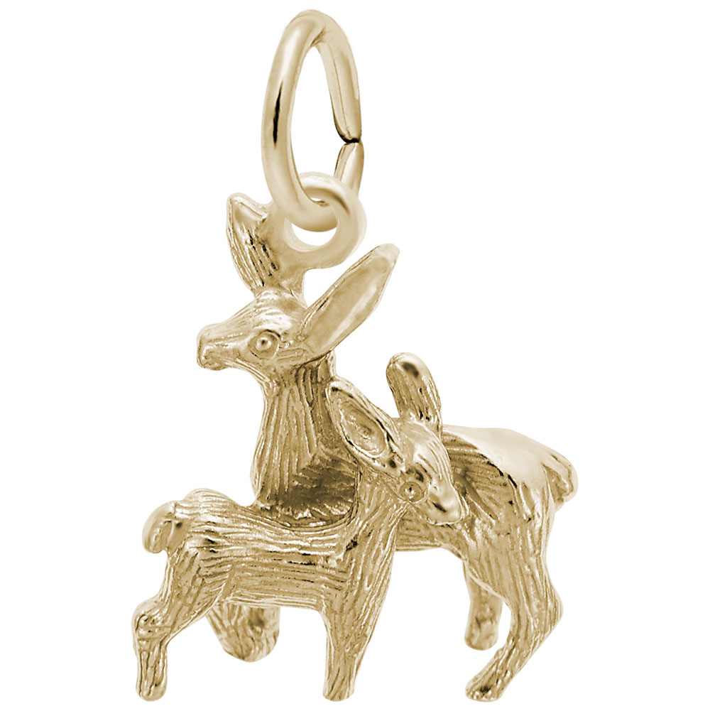 Deer Doe & Fawn Charm - Image 1