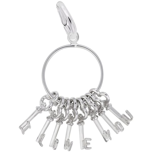 I Love You Skeleton Key Ring Charm