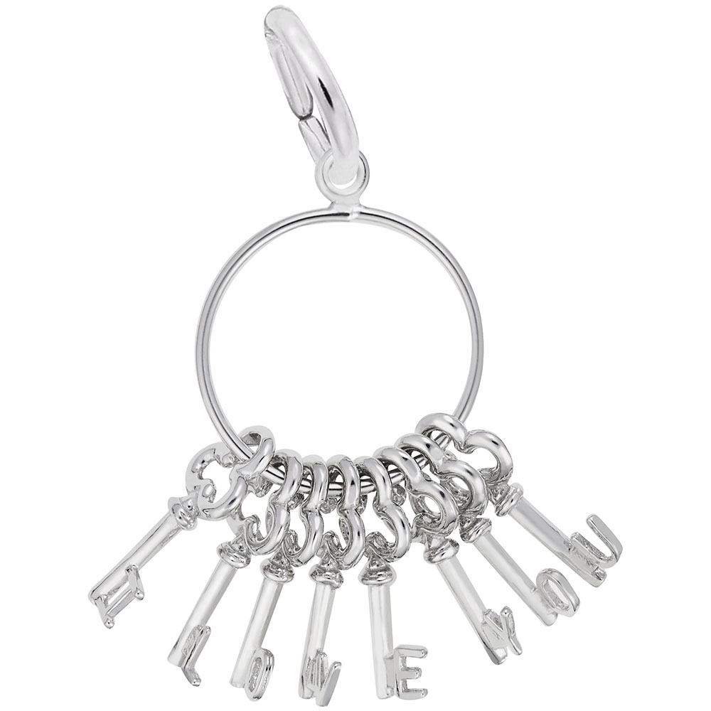 I Love You Skeleton Key Ring Charm