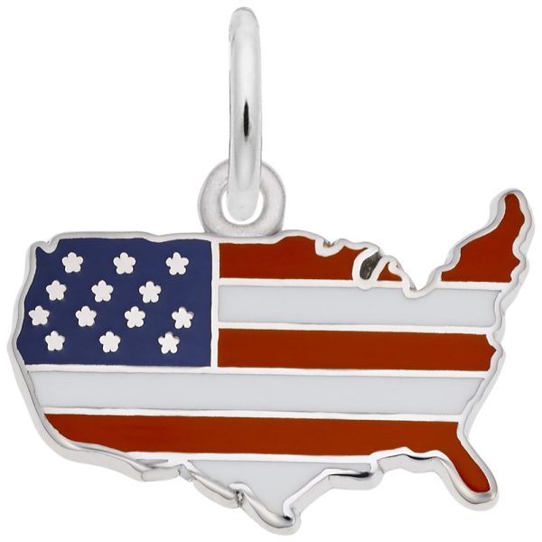 United States Flag Map Charm