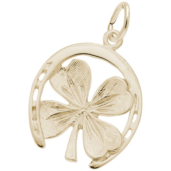Good Luck Horseshoe & Clover Charm