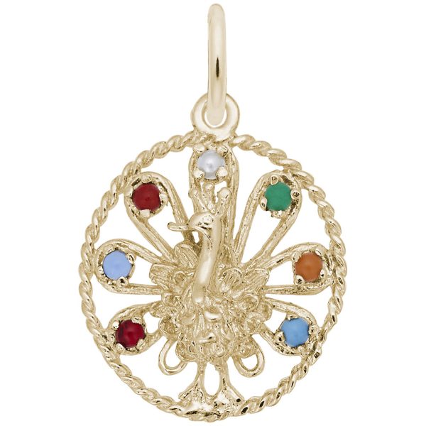 Beaded Peacock Charm
