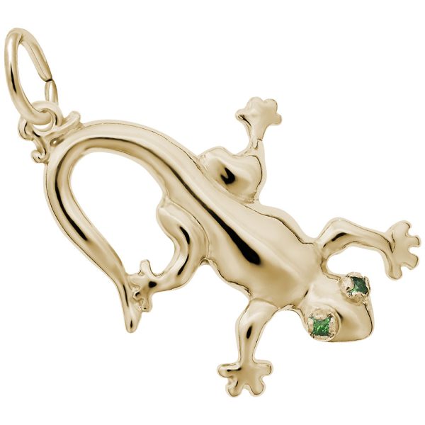 Gecko with Stones Charm