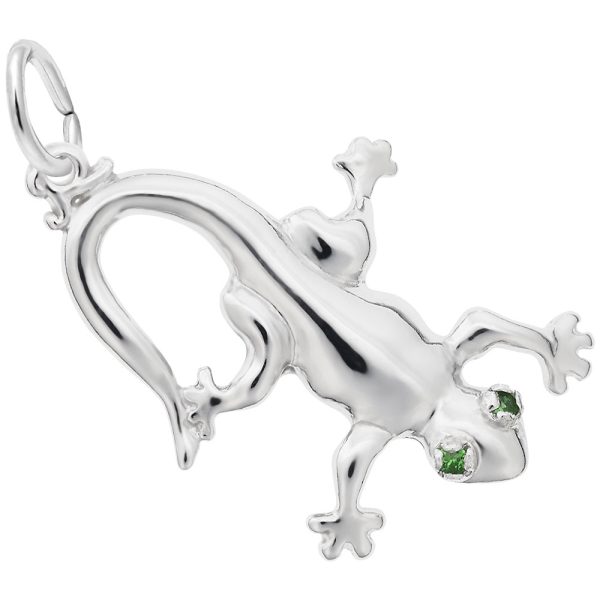 Gecko with Stones Charm