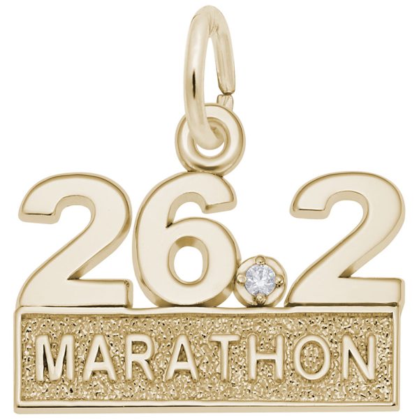 Marathon 26.2 W/White Spinel Charm
